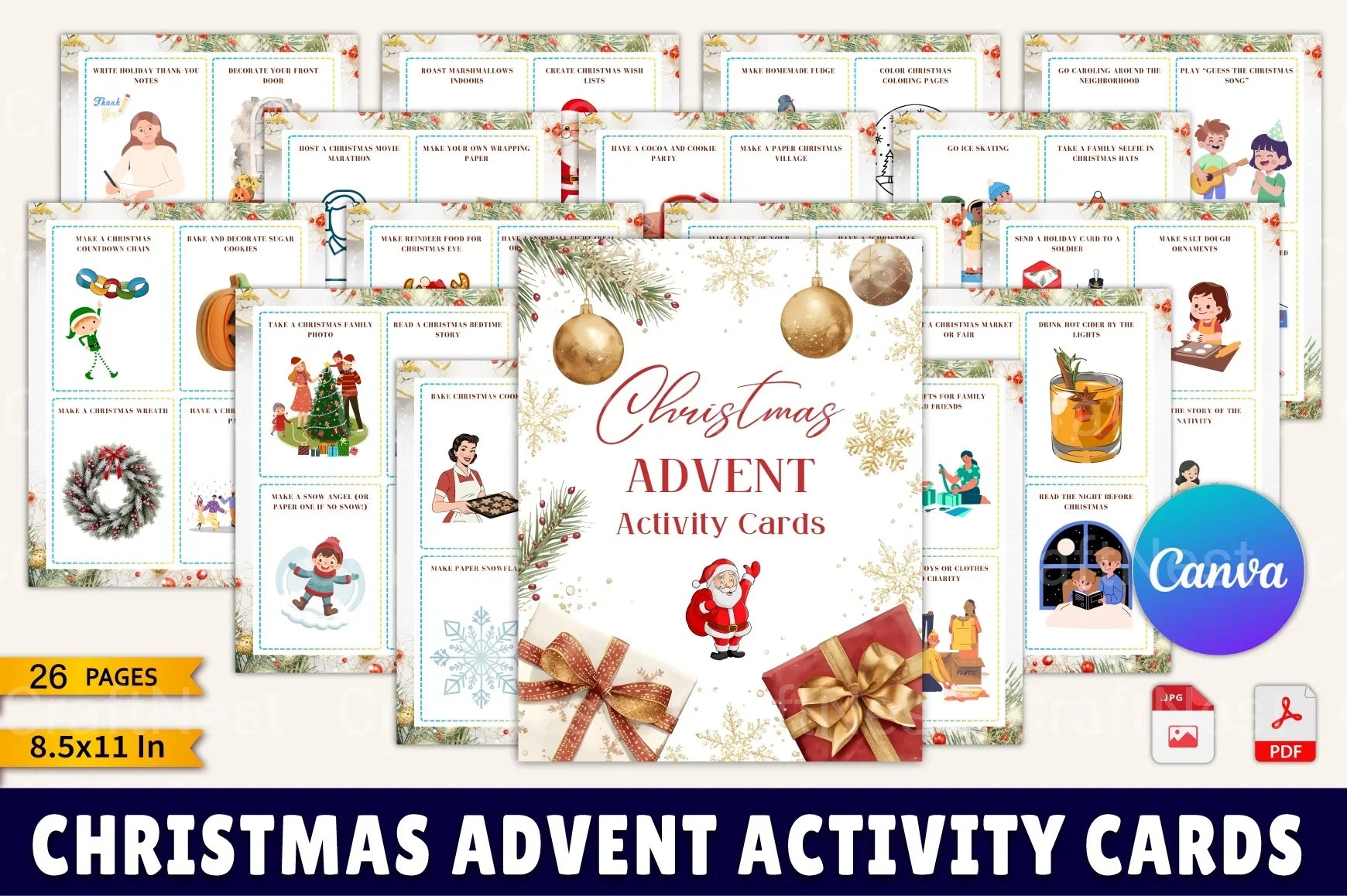Christmas Advent Activity Cards for Kids - CraftNest - Digital Crafting and Art