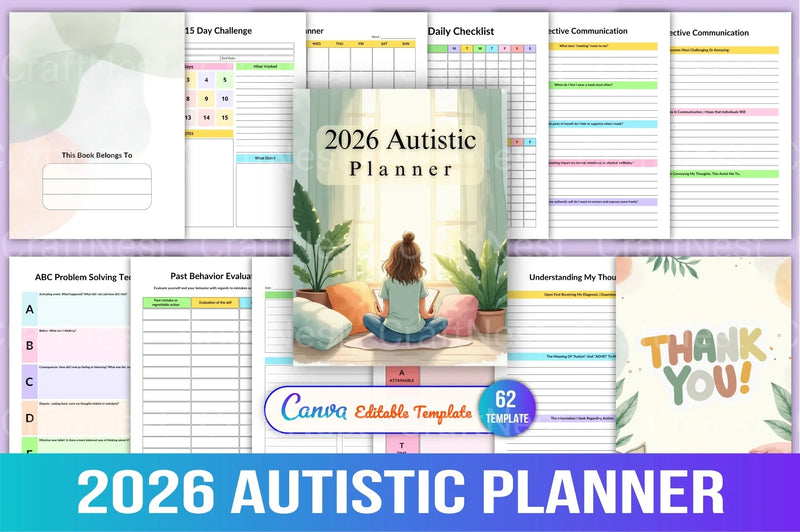 Autistic Planner for Effective Organization - CraftNest - Digital Crafting and Art