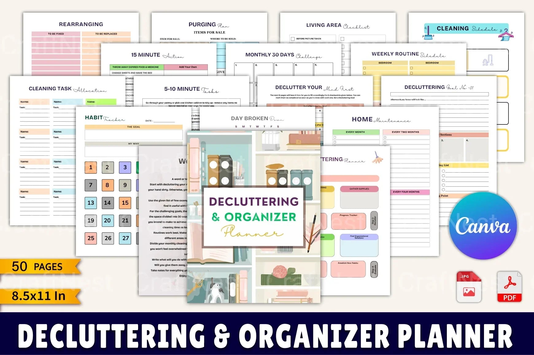 Decluttering Organizer Planner - CraftNest - Digital Crafting and Art