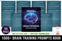 Brain Training Prompts Book for Cognitive Enhancement - CraftNest - Digital Crafting and Art