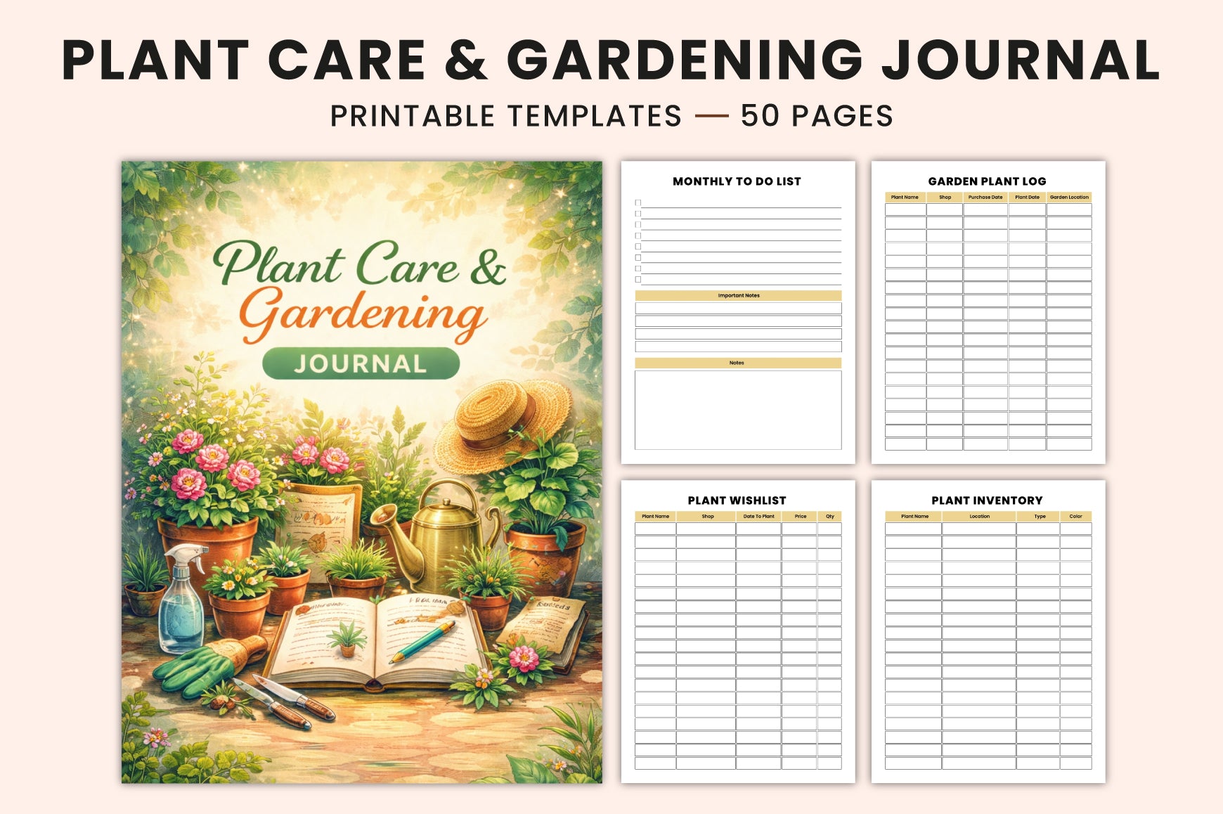Plant Care Gardening Journal
