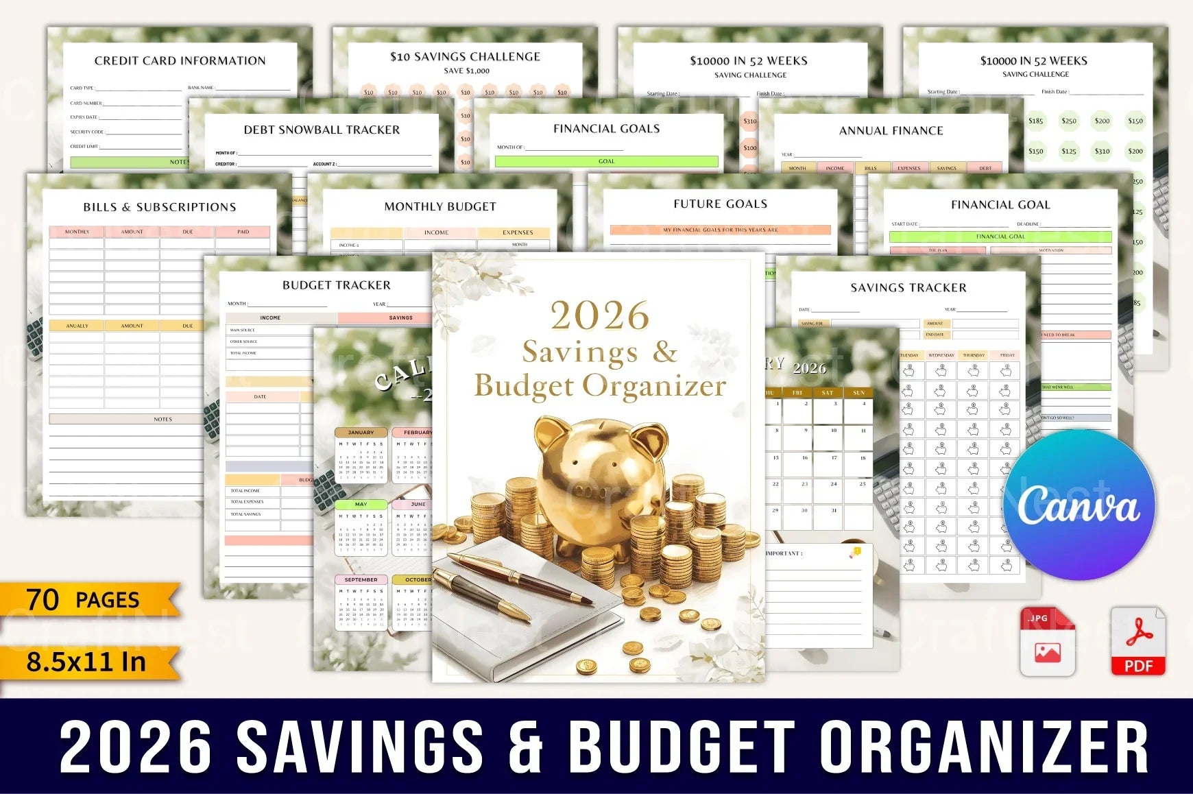 Savings Budget Organizer - CraftNest - Digital Crafting and Art