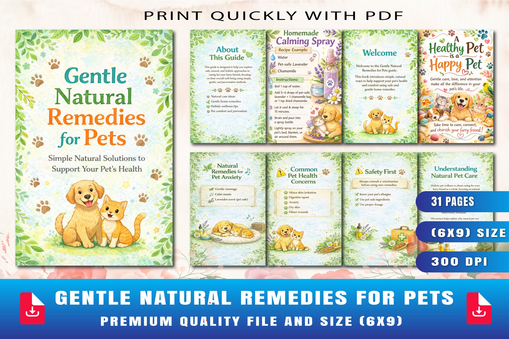 Gentle Natural Remedies for Pets Planner
