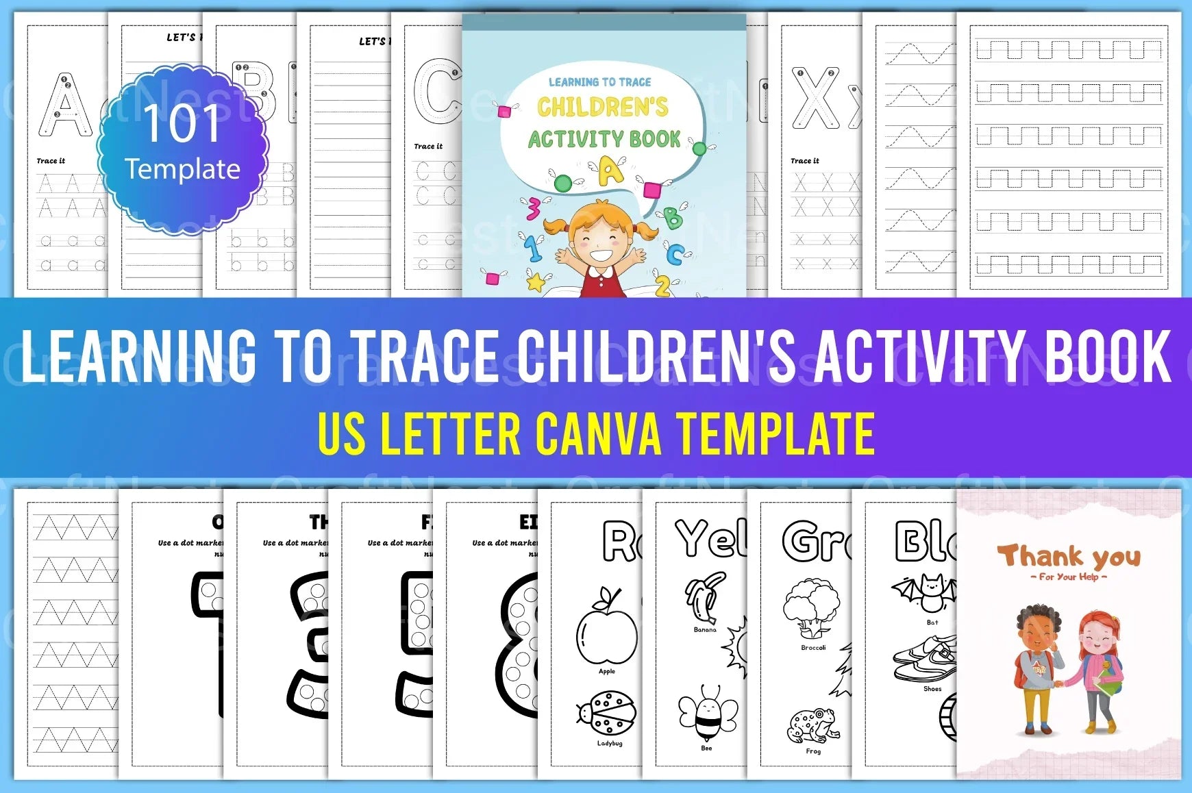 Learning to Trace: Children's Activity Book - CraftNest - Digital Crafting and Art