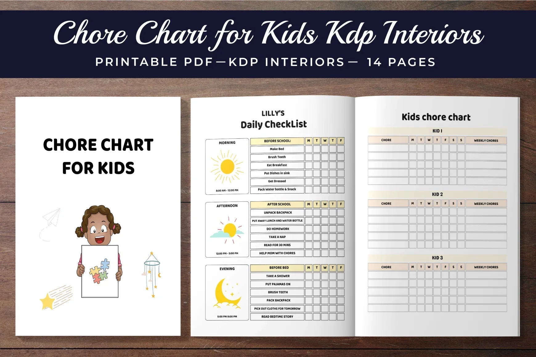 Chore Chart for Kids Planner - Printable Bundle - CraftNest - Digital Crafting and Art