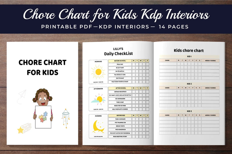 Chore Chart for Kids Planner - Printable Bundle - CraftNest - Digital Crafting and Art