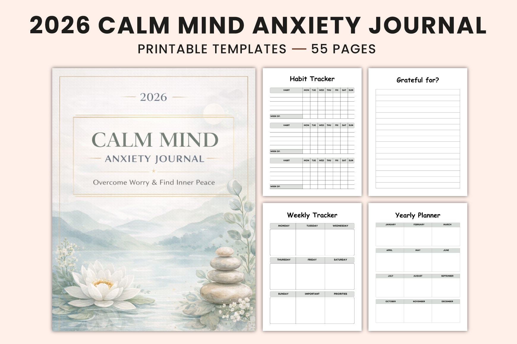 Calm Mind Anxiety Journal