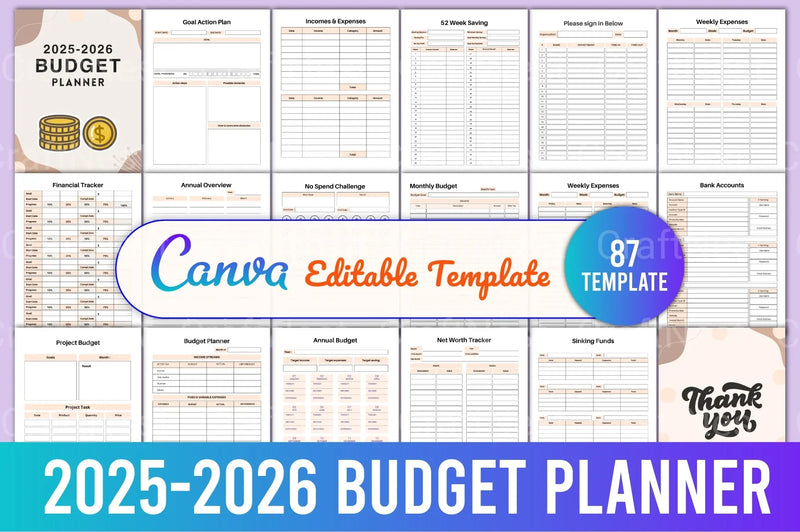 Budget Planner Template - CraftNest - Digital Crafting and Art