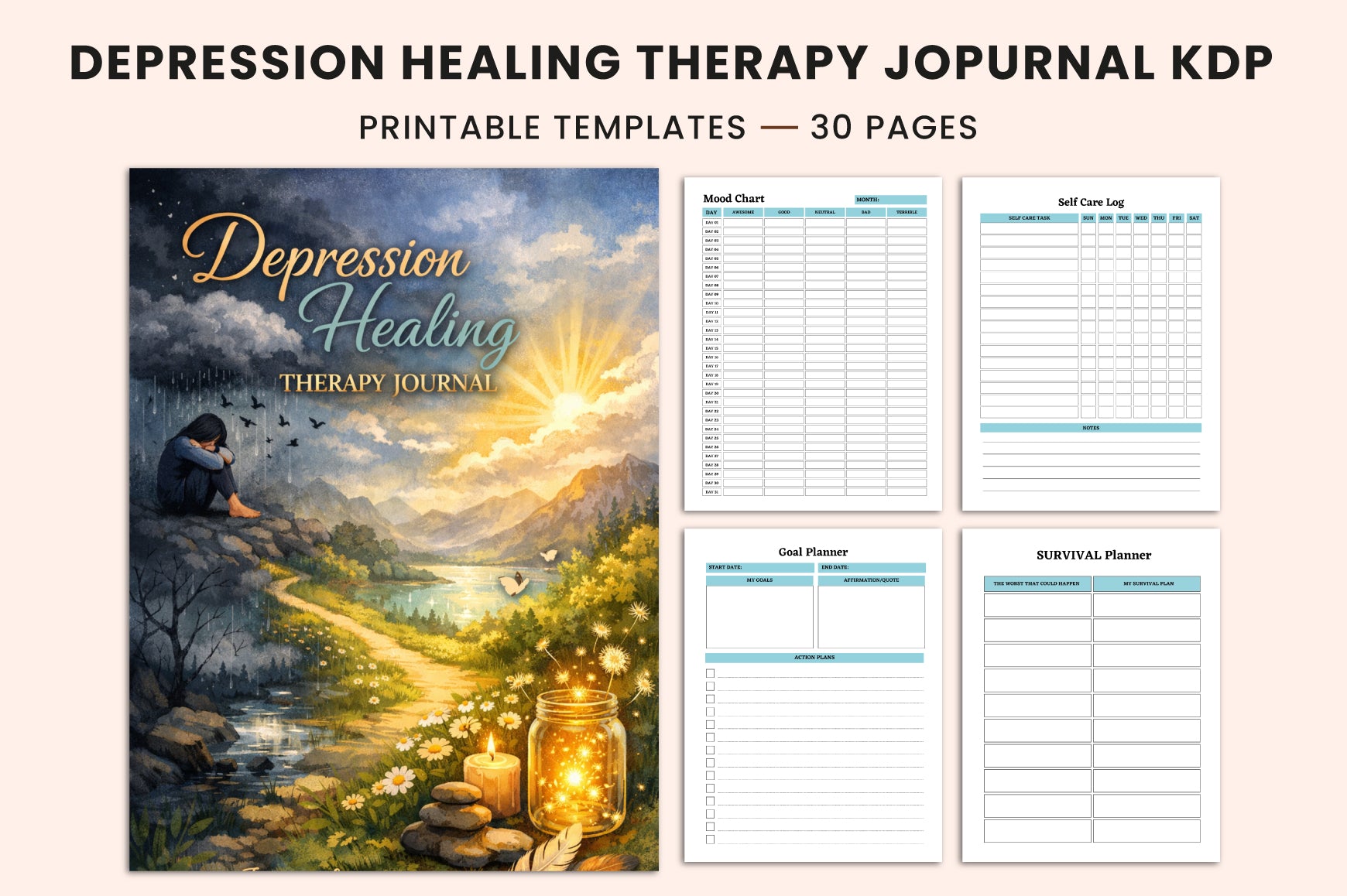 Depression Healing Therapy Journal