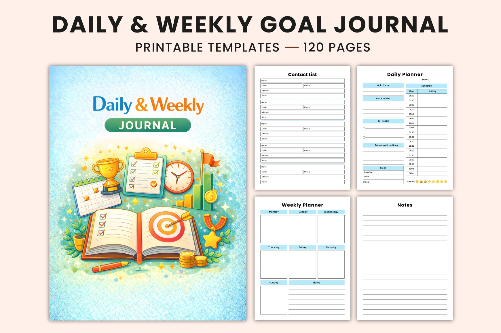 Daily & Weekly Goal Journal