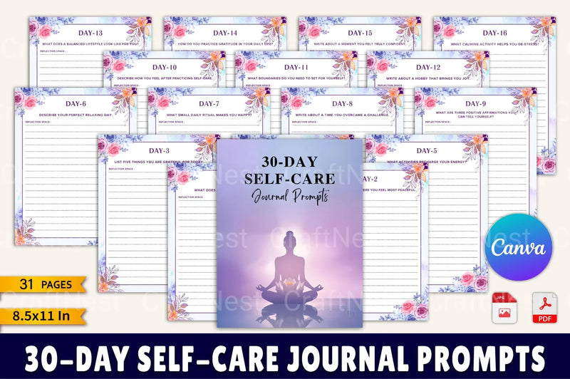 Daily Self-Care Prompts for Personal Wellbeing - CraftNest - Digital Crafting and Art