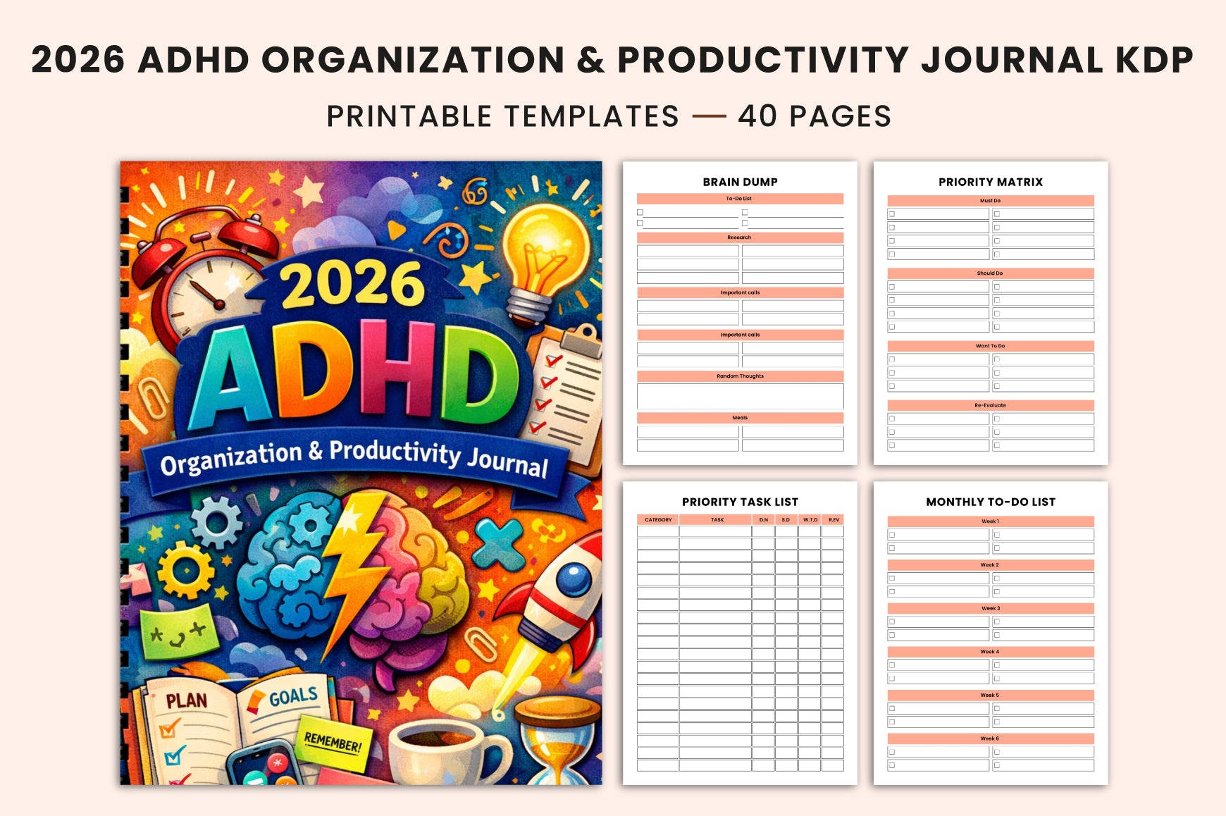 ADHD Organization & Productivity Journal