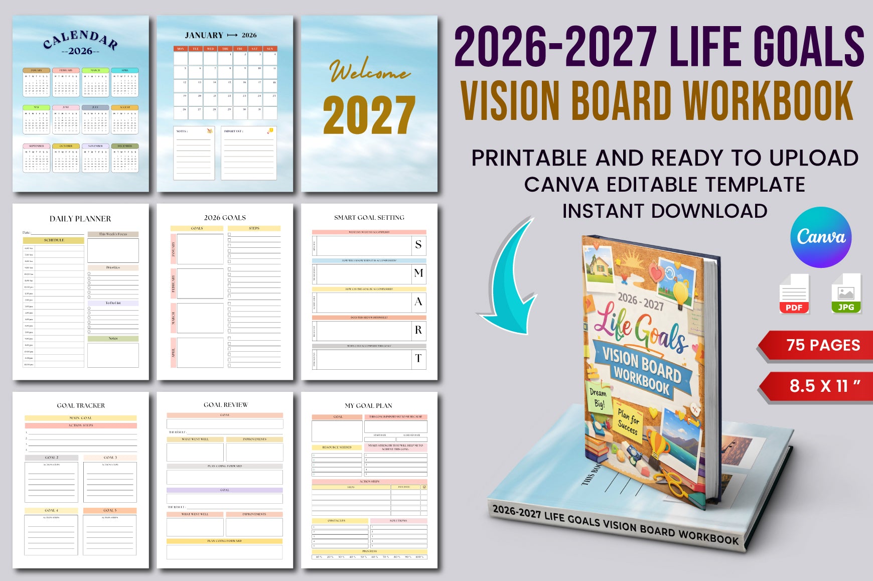 Life Goals Vision Board Book