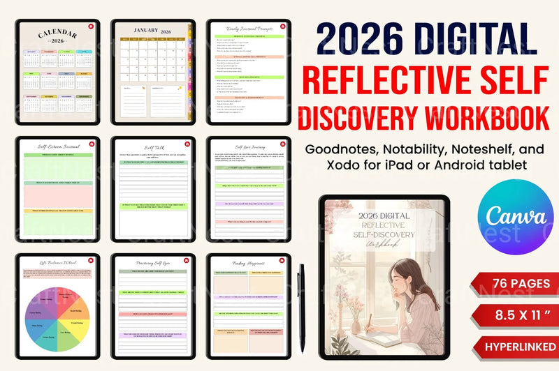 Reflective Self-Discovery Workbook - CraftNest - Digital Crafting and Art