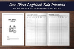 Time Sheet Logbook Planner - CraftNest - Digital Crafting and Art