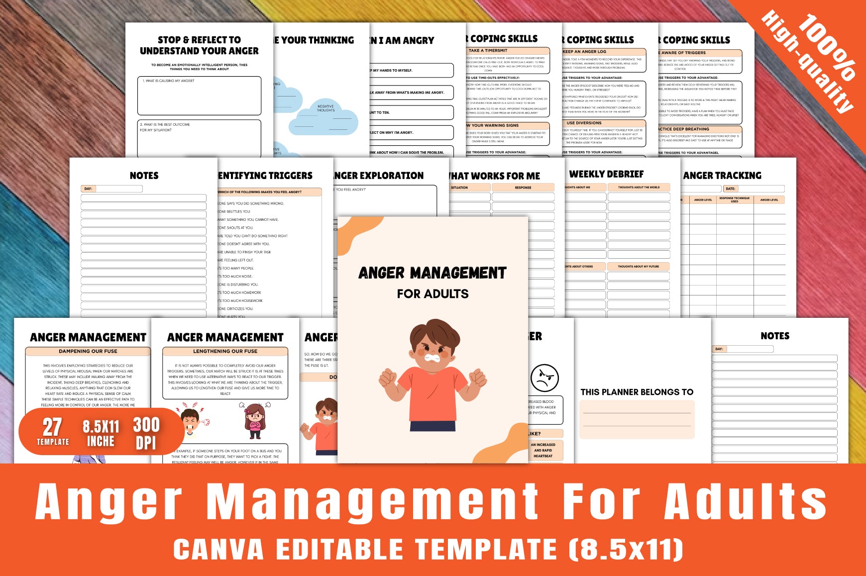 Anger Management Planner for Adults