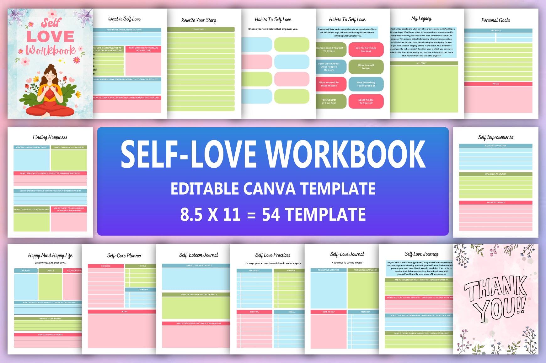 Self Love Workbook for Personal Growth