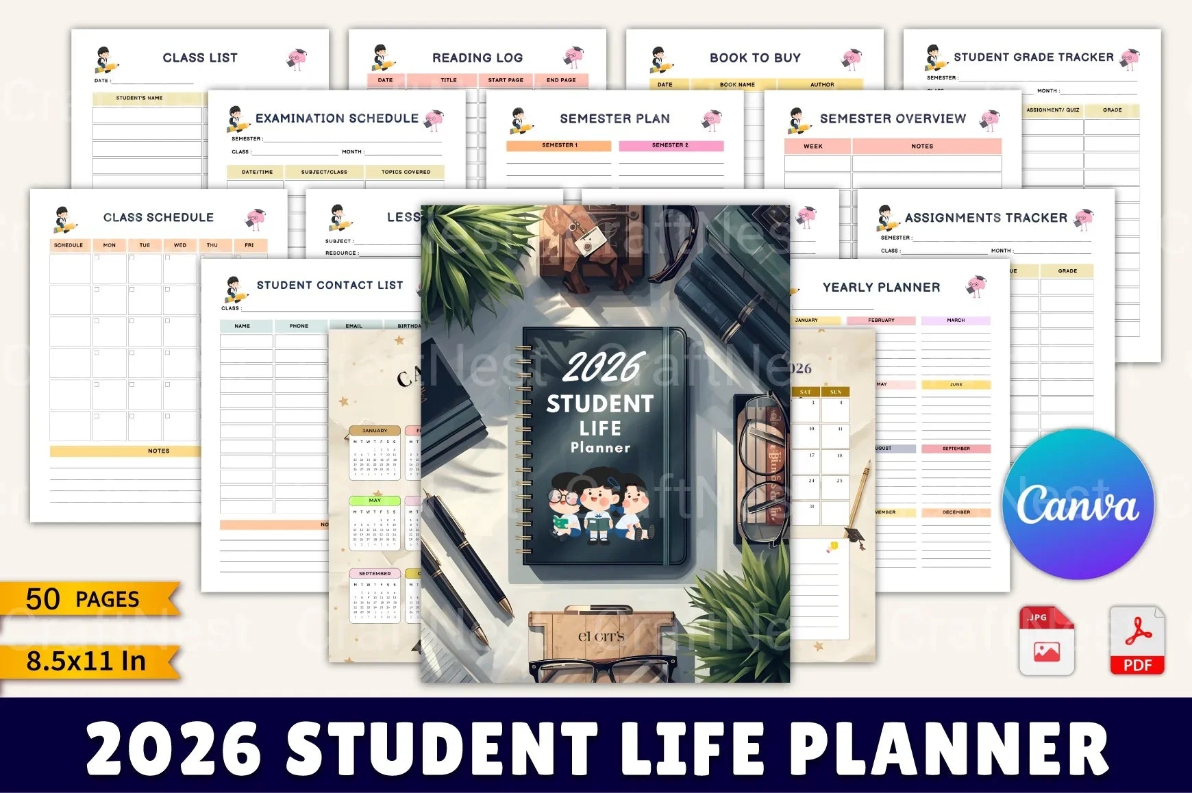 Ultimate Student Life Planner - CraftNest - Digital Crafting and Art