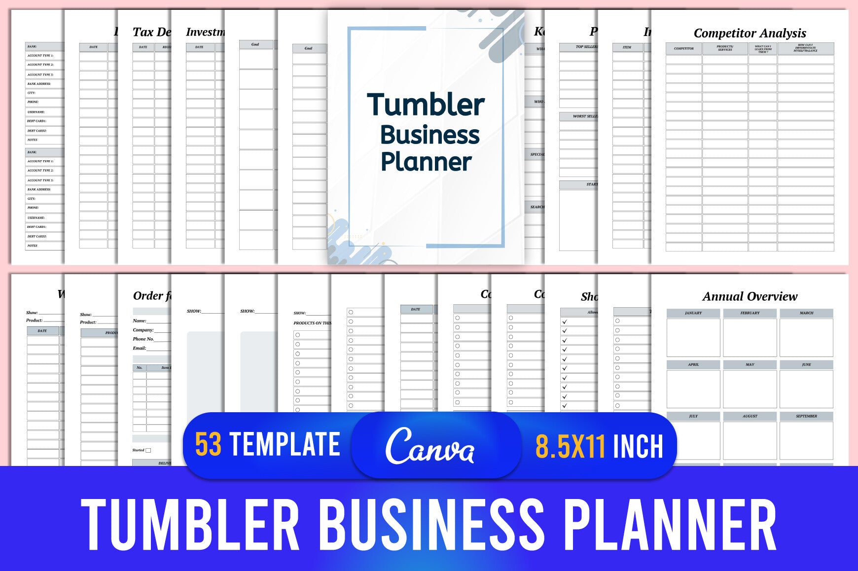 Tumbler Business Planner Template