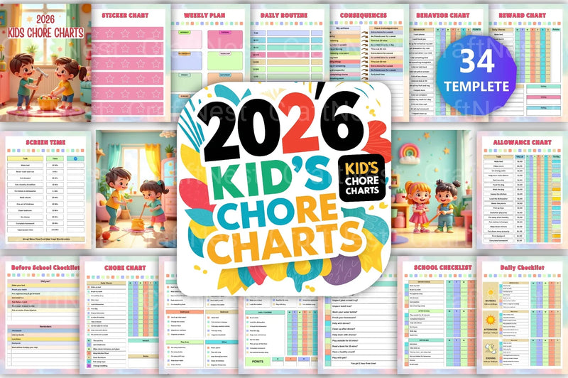 Kids Chore Charts for Effective Home Organization - CraftNest - Digital Crafting and Art
