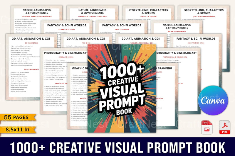Creative Visual Prompt Book for Inspiration - CraftNest - Digital Crafting and Art