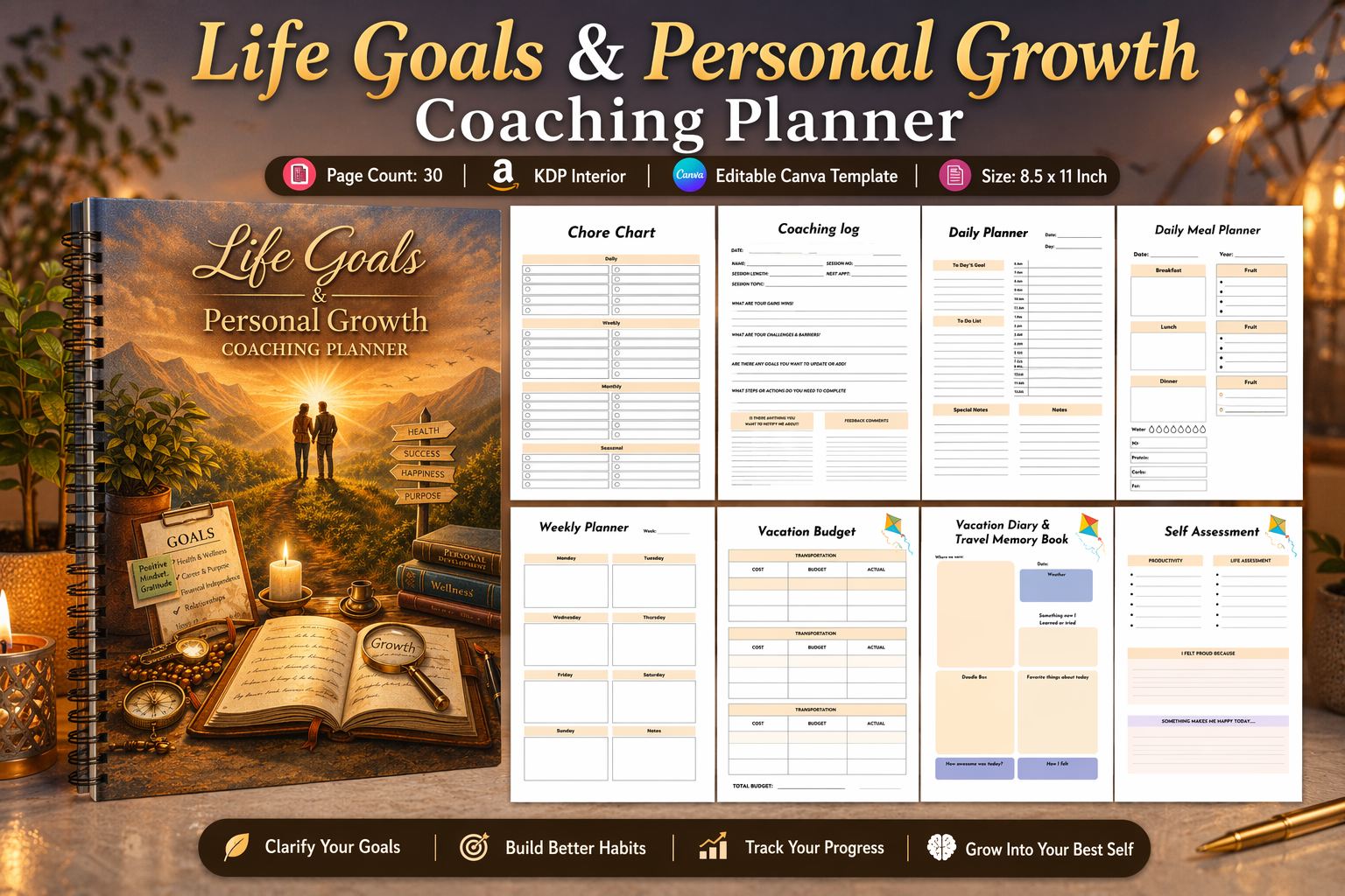 Life Goals Personal Growth Coaching Planner