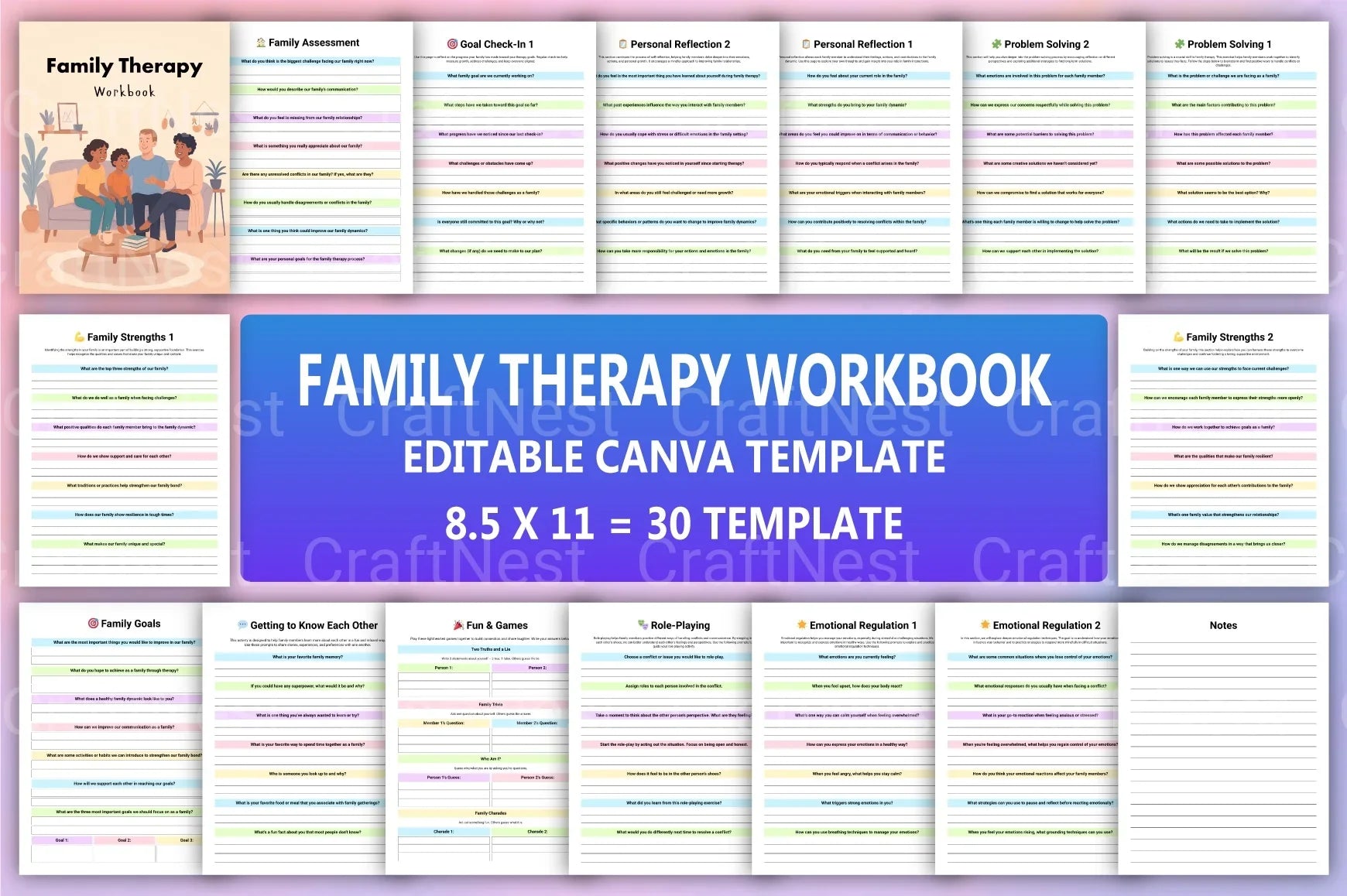 Family Therapy Workbook: Enhance Relationships and Communication - CraftNest - Digital Crafting and Art