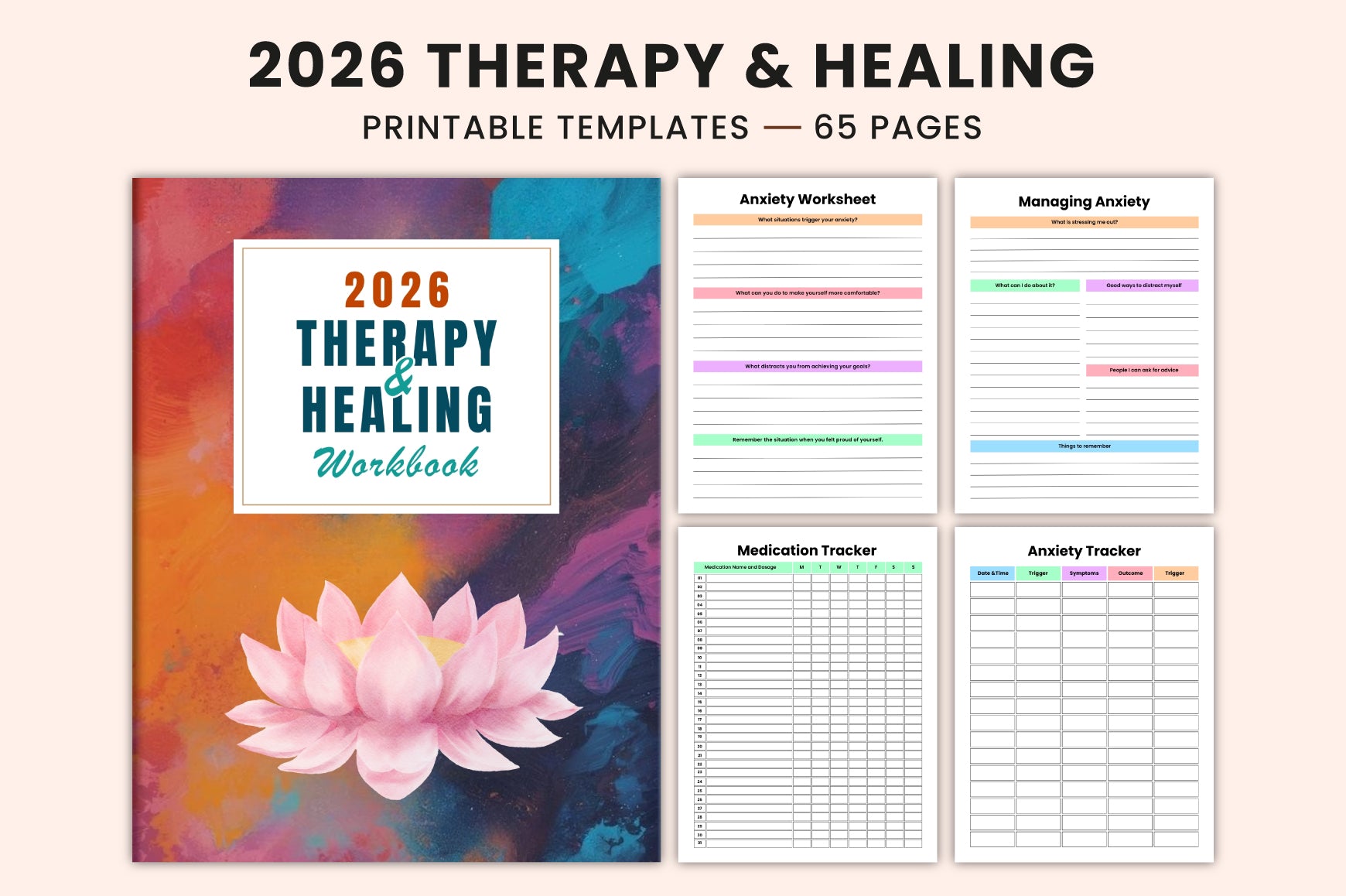 Therapy Healing Workbook for Personal Growth
