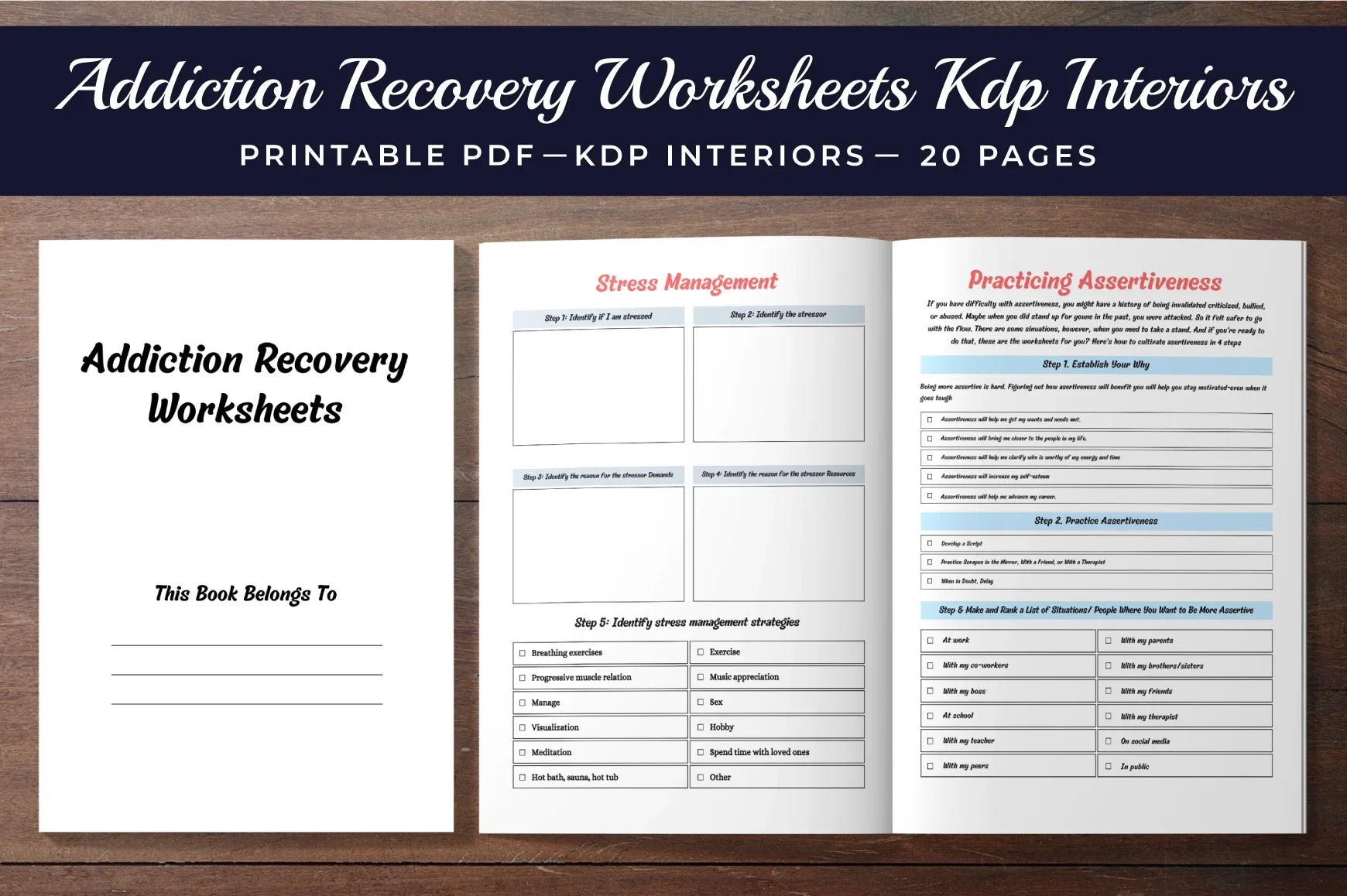 Addiction Recovery Worksheets Planner Bundle - CraftNest - Digital Crafting and Art