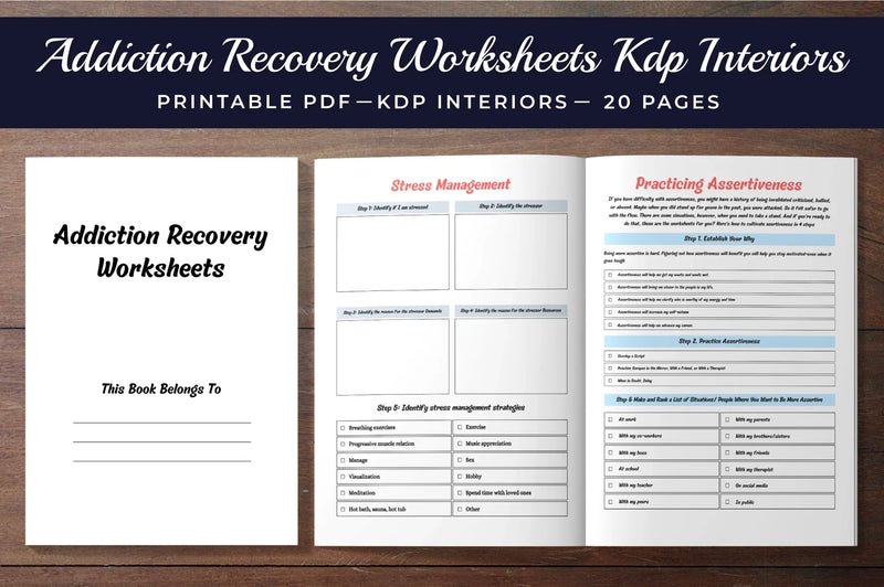 Addiction Recovery Worksheets Planner Bundle - CraftNest - Digital Crafting and Art