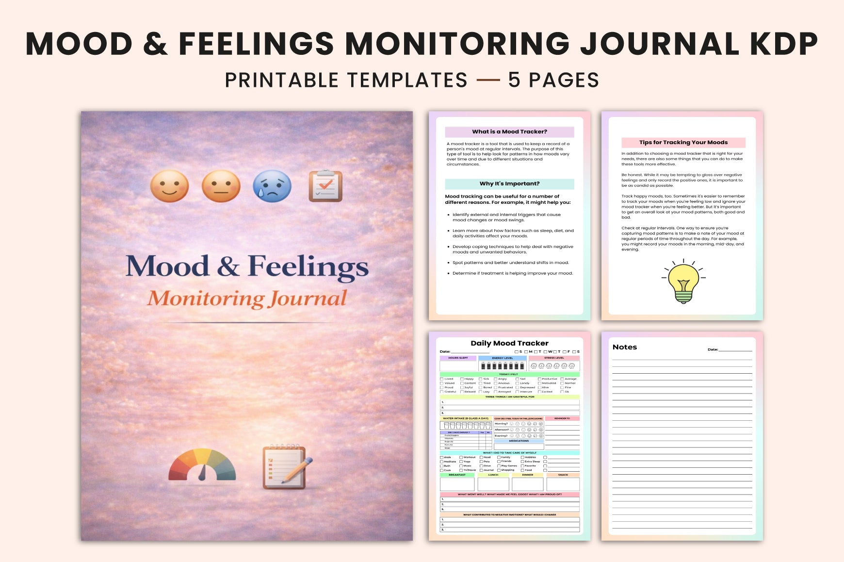Mood Feelings Monitoring Journal