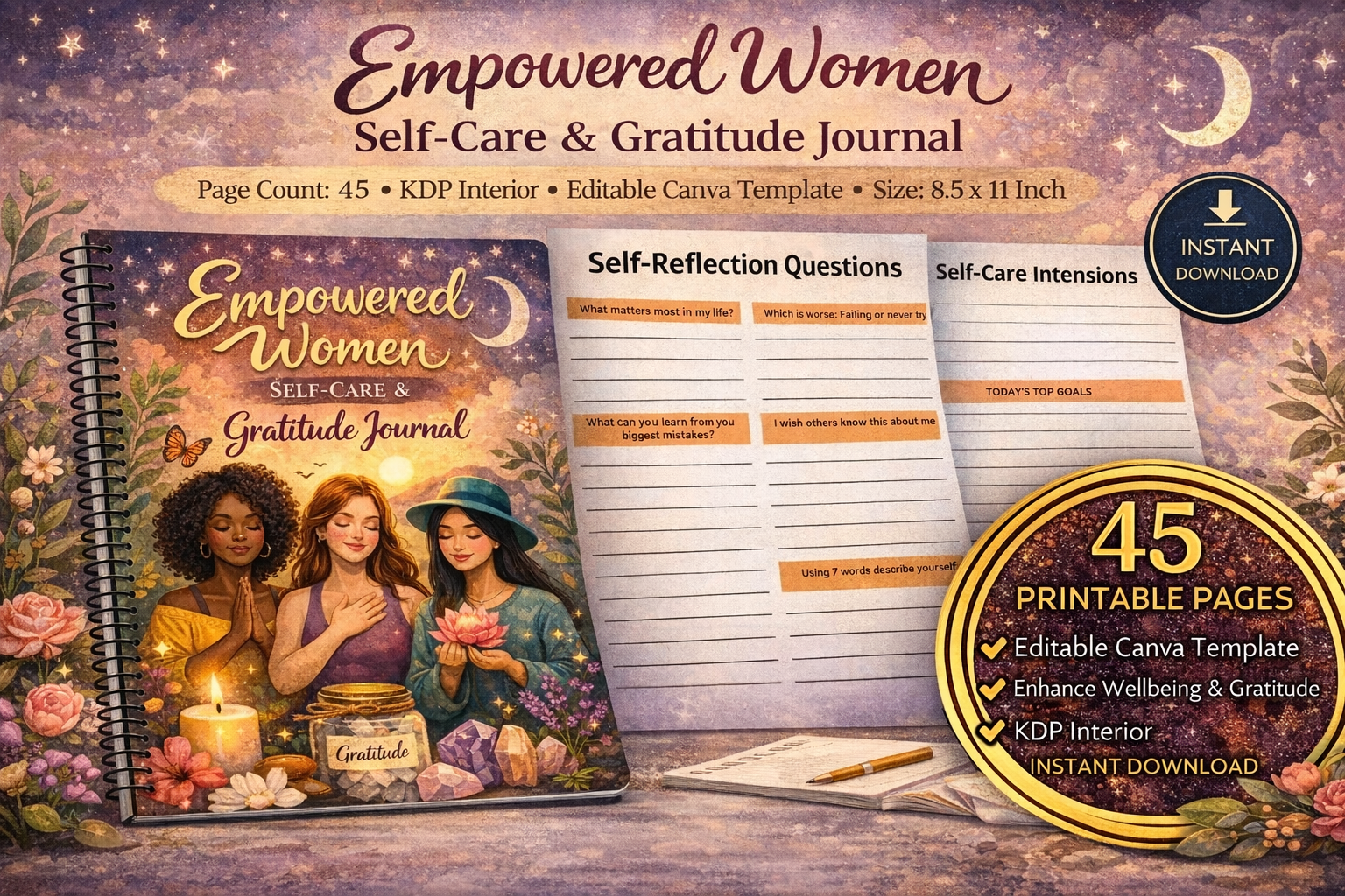 Empowered Women Self-Care Gratitude Journal