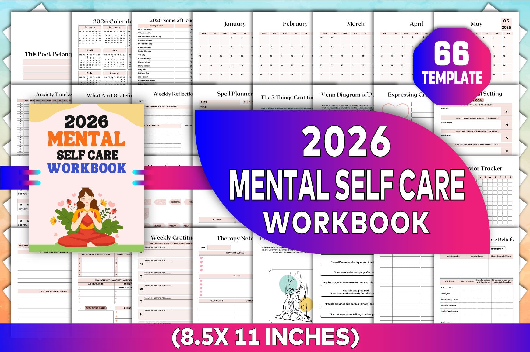 Mental Self Care Workbook for Personal Growth