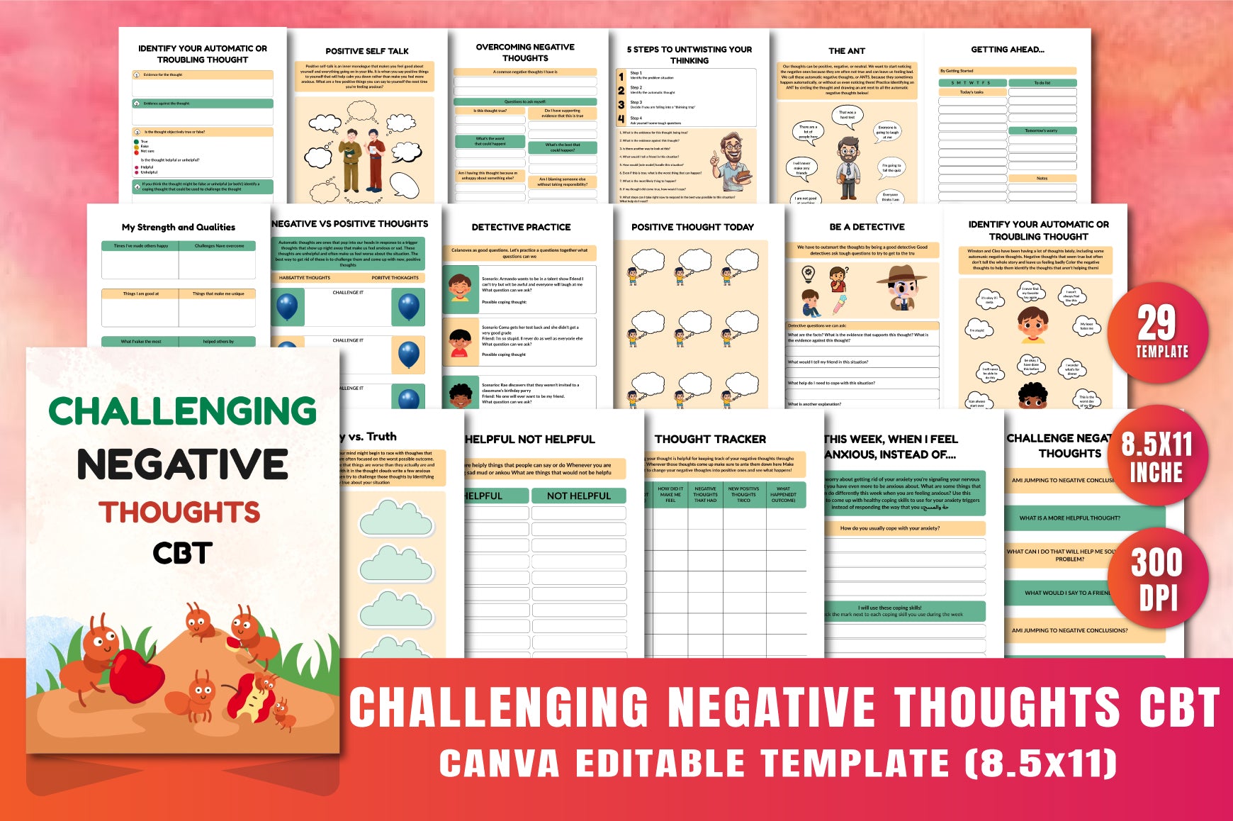 Challenging Negative Thoughts: CBT Planner