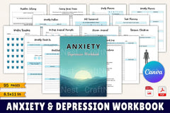 Anxiety and Depression Workbook for Mental Health - CraftNest - Digital Crafting and Art