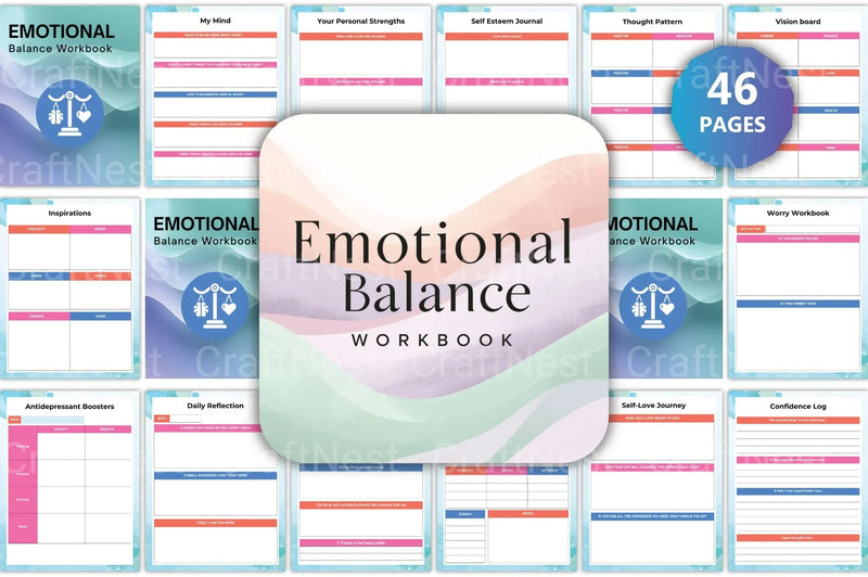 Emotional Balance Workbook for Personal Growth - CraftNest - Digital Crafting and Art