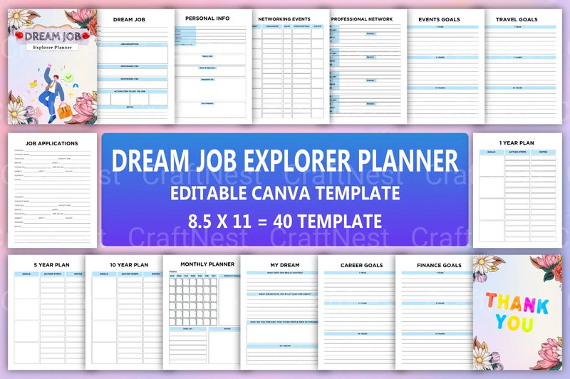 Dream Job Explorer Planner - CraftNest - Digital Crafting and Art