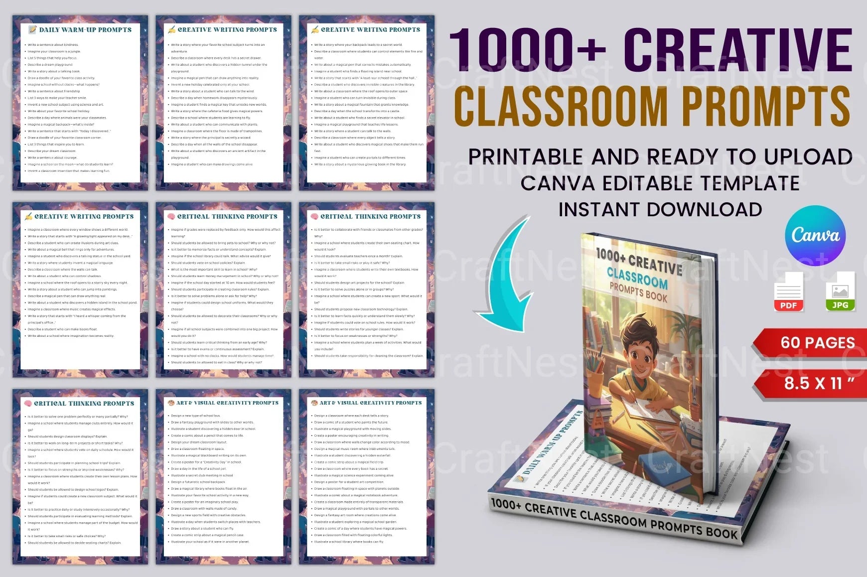 Creative Classroom Prompts Book - CraftNest - Digital Crafting and Art