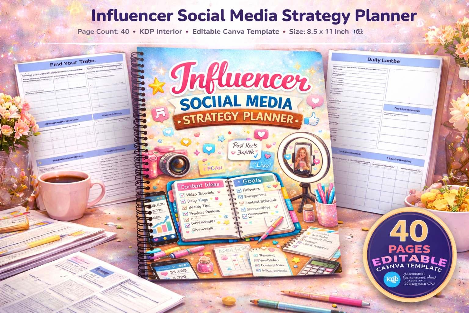 Influencer Social Media Strategy Planner