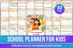 School Planner for Kids - CraftNest - Digital Crafting and Art