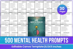 Mental Health Prompts for Wellness and Growth - CraftNest - Digital Crafting and Art