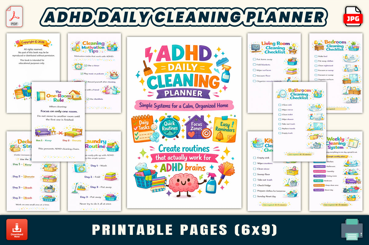 Adhd Daily Cleaning Planner