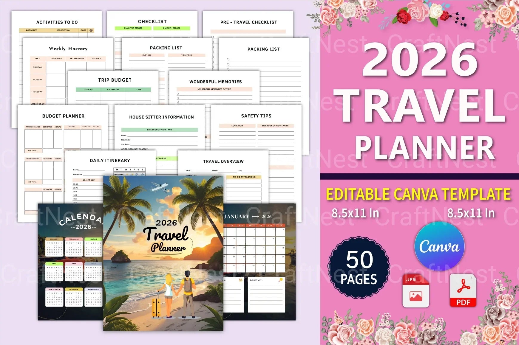 Affordable Travel Planner Guide - CraftNest - Digital Crafting and Art