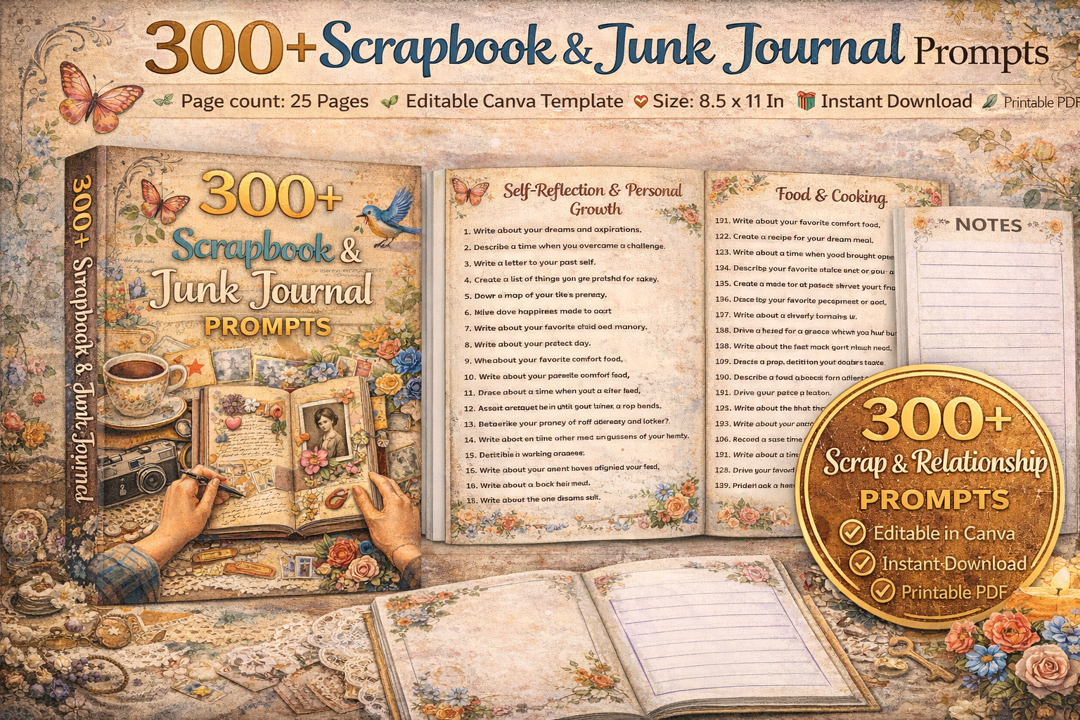 Scrapbook Junk Journal Prompts