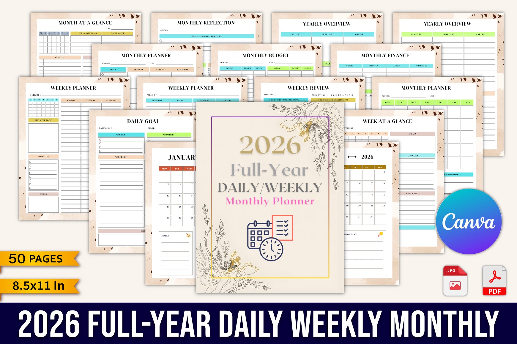 Yearly Daily Weekly Monthly Planner