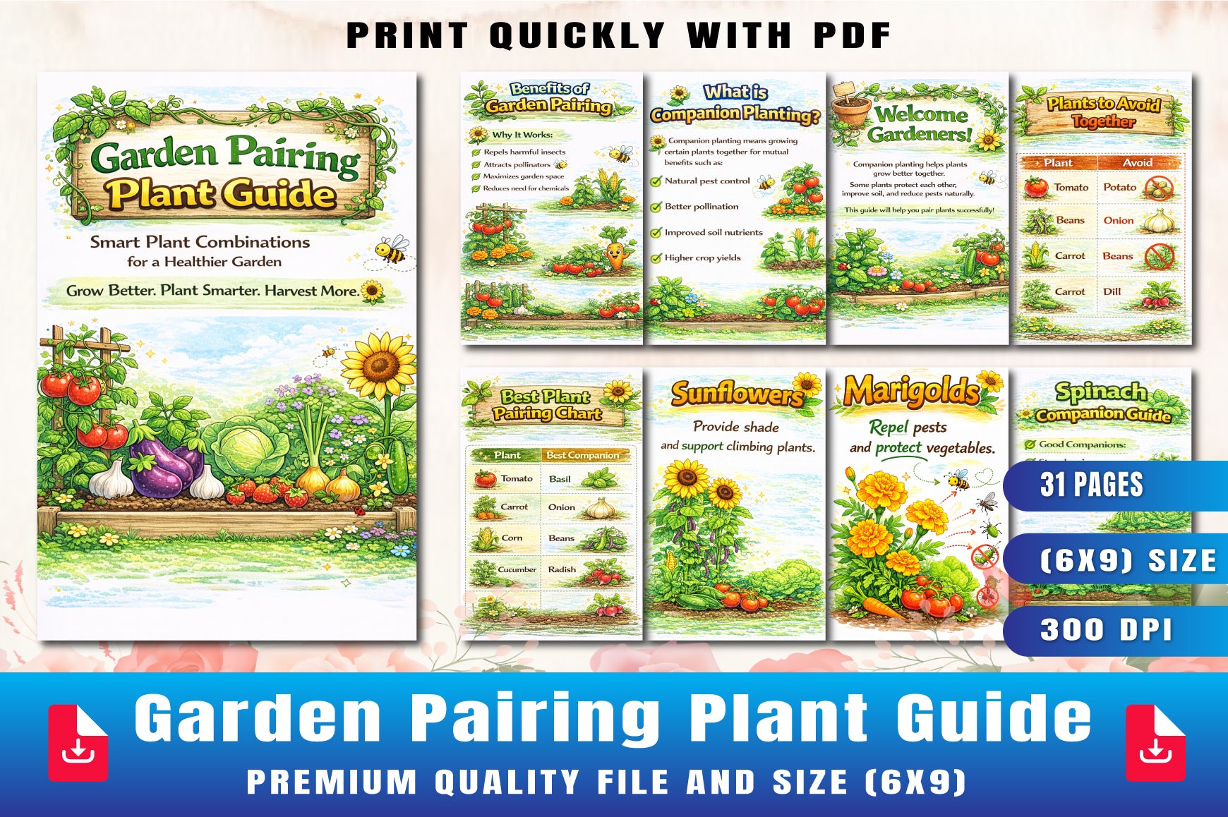 Garden Pairing Plant Guide Planner