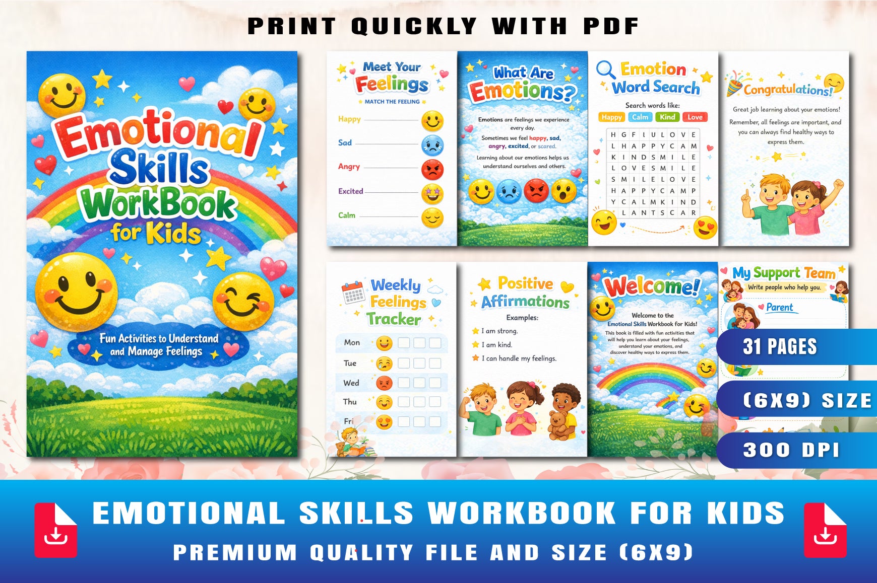 Emotional Skills Workbook for Kids