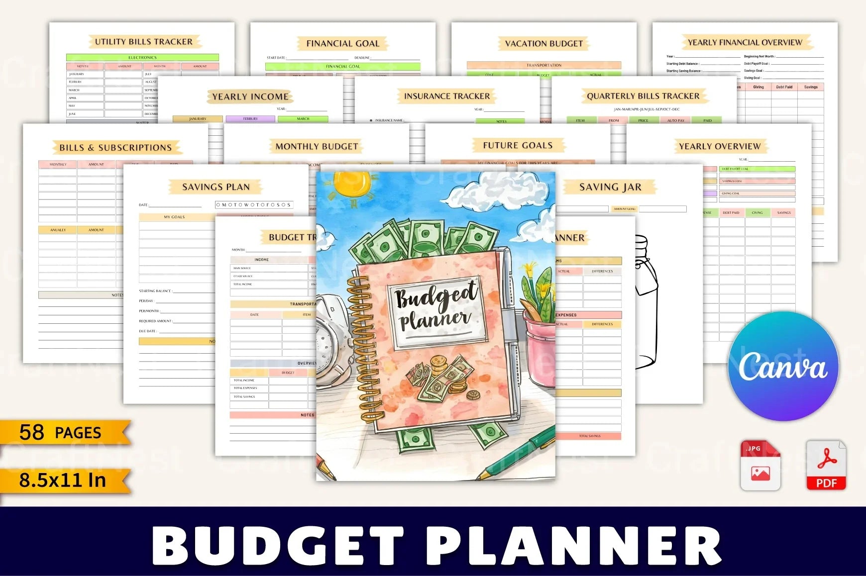 Budget Planner Template - CraftNest - Digital Crafting and Art