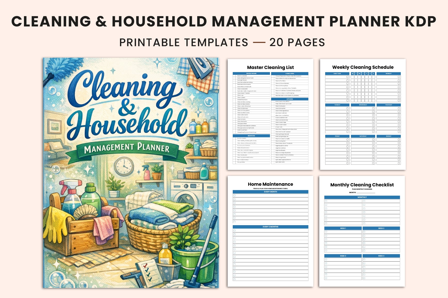 Cleaning Household Management Planner