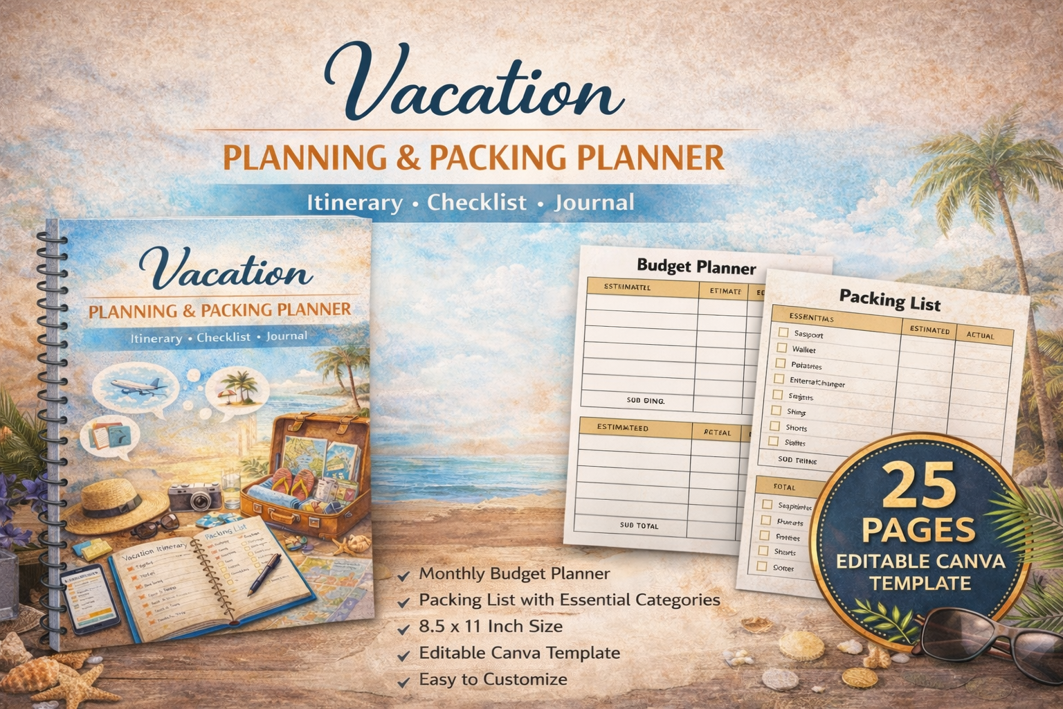 Vacation Planning Packing Planner